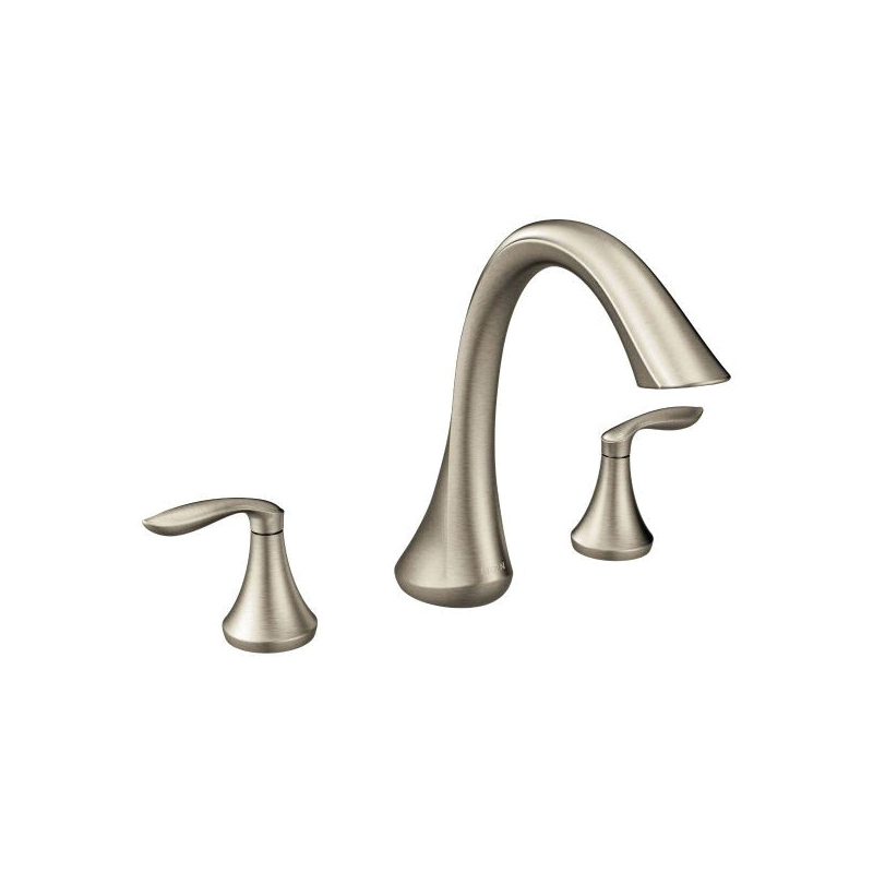 Moen® T943BN Roman Tub Faucet, Eva®, 10 in Center, Brushed Nickel, 2 Handles, Function: Traditional, Domestic