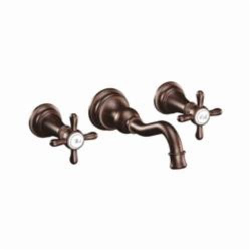 Moen® TS42112ORB Bathroom Faucet, Weymouth™, 1.2 to 1.5 gpm Flow Rate, 5-1/4 in H Spout, 8 in Center, Oil Rubbed Bronze, 2 Handles, Pop-Up Drain, Function: Traditional