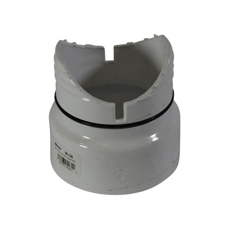 NDS® Dura Slope™ DS-126 Bottom Outlet Adapter, For Use With Dura Slope™ Trench Drain, 4 in Sewage and Drain Pipe, Light Gray, Domestic