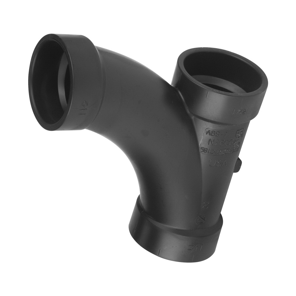 Nibco® 5812LR Long Radius DWV Combination Tee Wye, 3 x 2 in, Hub, ABS