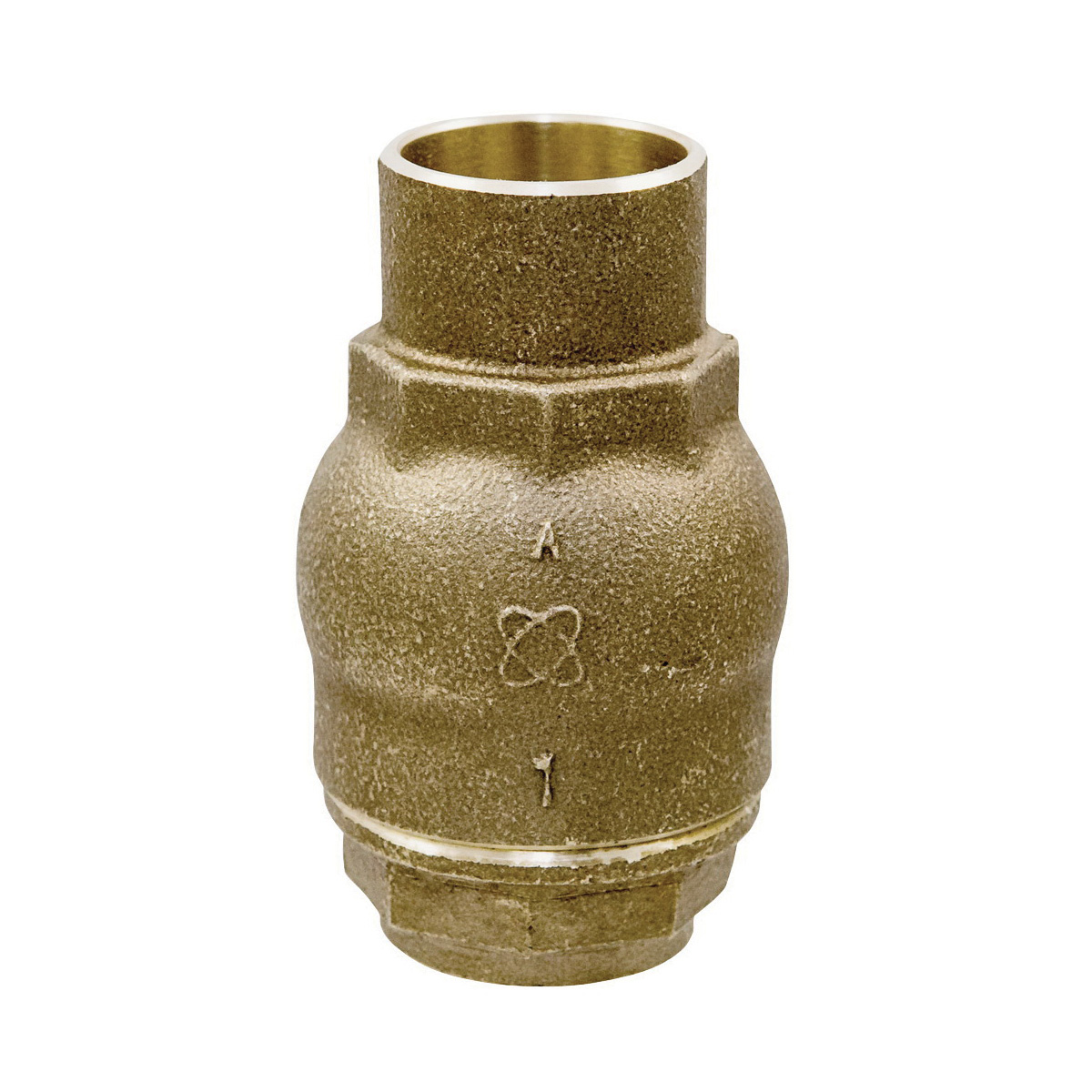 NIBCO® Ring Check® NJ7Q0X6 S-480-Y-LF Lift In-Line Check Valve, 1/2 in Nominal, Solder End Style, 125 lb, Low Lead Compliance: Yes, Bronze Body, Domestic