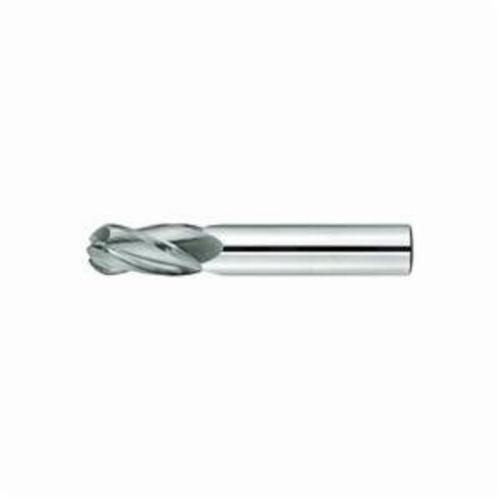 Niagara Cutter N49162 SB470 Ball End Center Cutting Extended Reach Single End End Mill, 1/2 in Dia Cutter, 3 in Length of Cut, 4 Flutes, 1/2 in Dia Shank, 5 in OAL, Uncoated