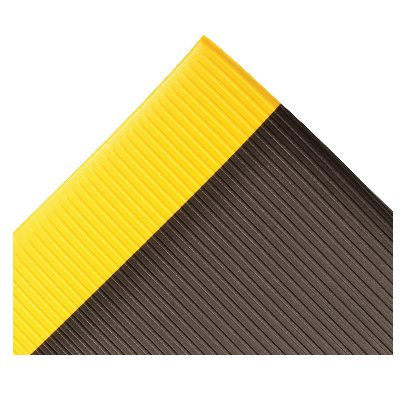 NoTrax 406 Razorback Anti-Fatige Mat with Dyna-Shield PVC Sponge 3 Width x 6 Length x 1/2 Thickness Black/Yellow
