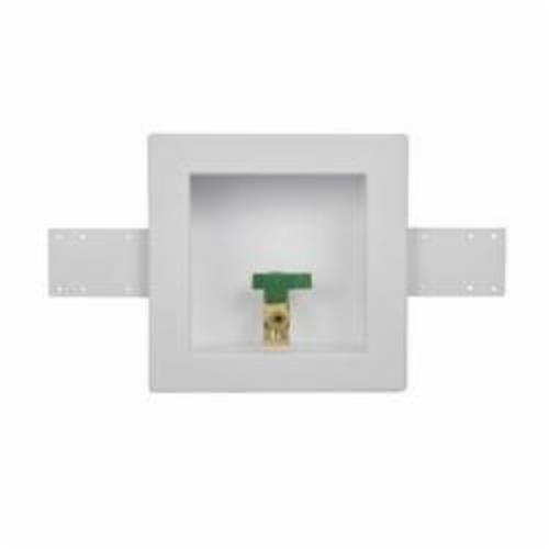 Oatey® 39156 Square Ice Maker Outlet Box Without Hammer, For Use With 1/4 Turn CPVC Low Lead Ball Valve, Polystyrene