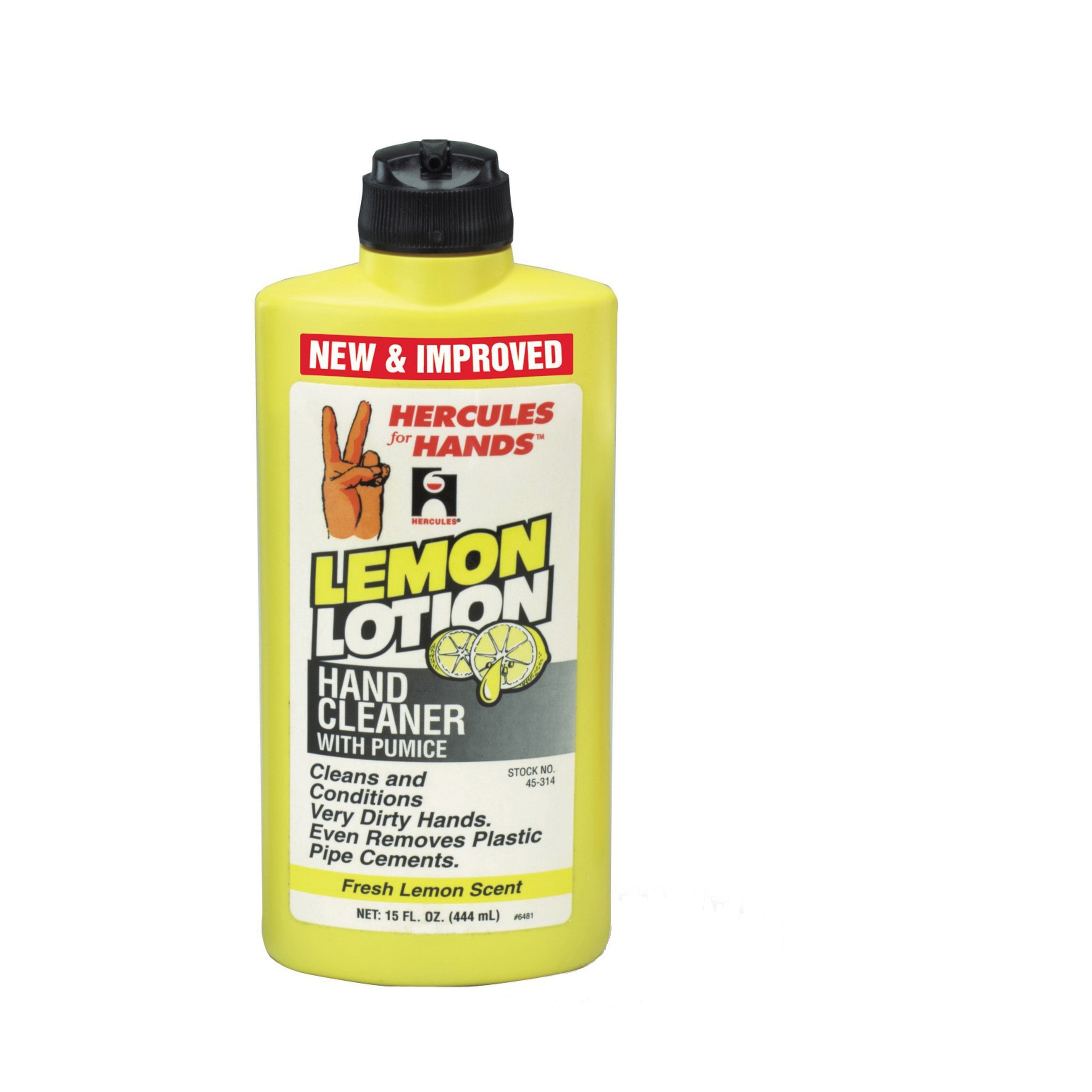 Hercules® 45314 Lemon Lotion Hand Cleaner, 16 oz, Liquid, Sweet Lemon, Orange/Yellow