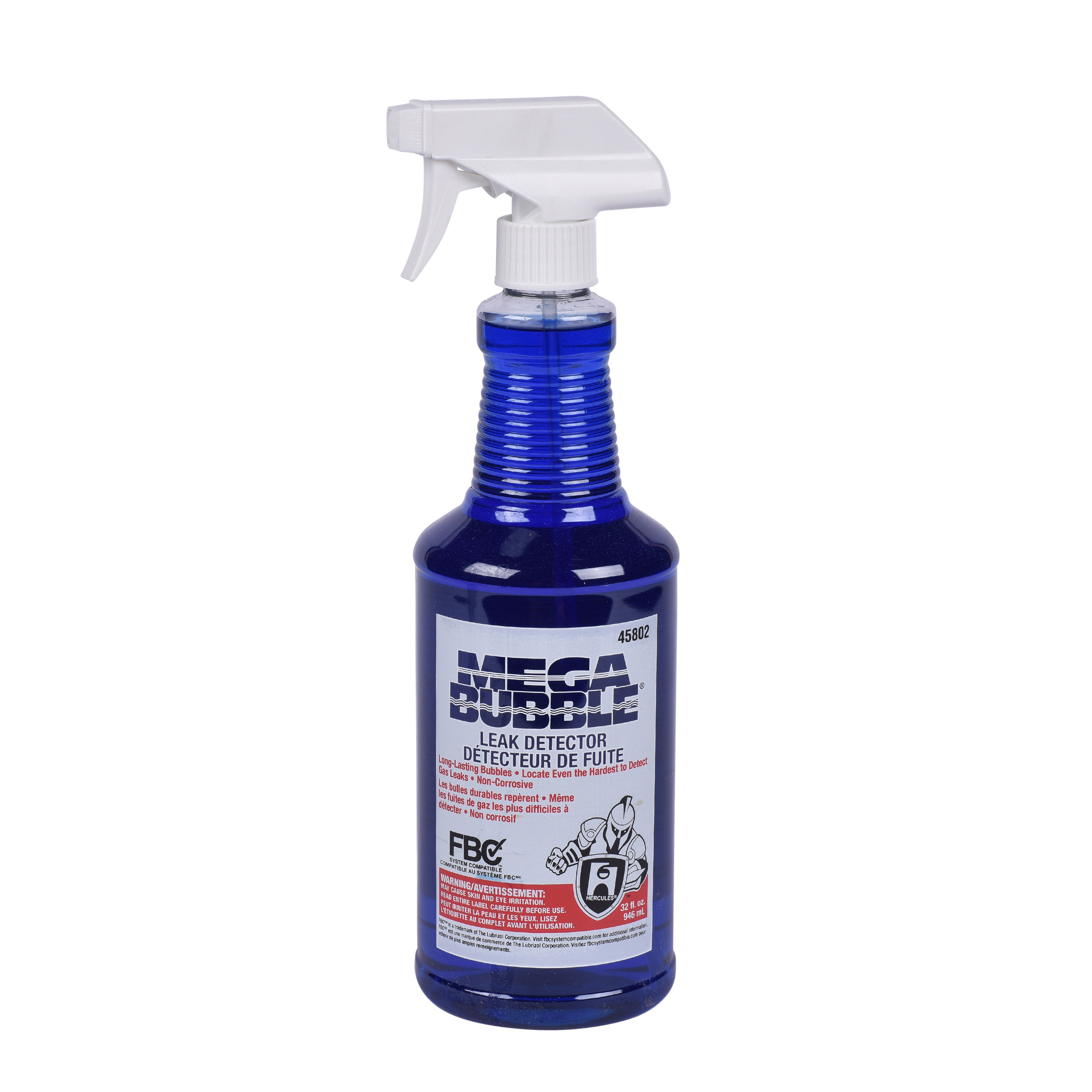 Hercules® Megabubble® 45802 Leak Detector With Sprayer, 32 oz Spray Bottle, Liquid, Blue, Odorless