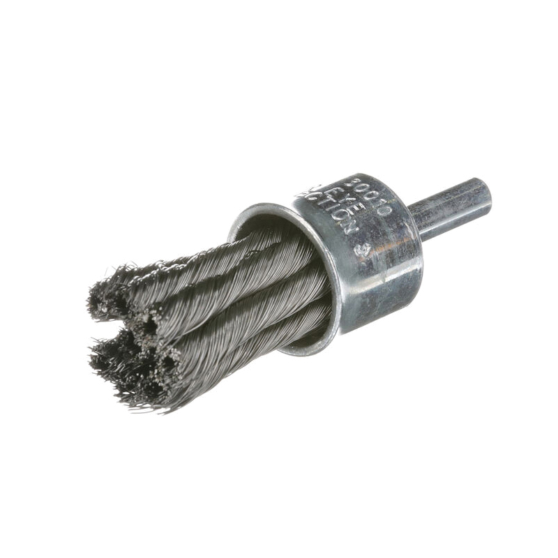 1 Diameter 0.020 Wire Size 1/4 Shank 20000 rpm 1 Diameter 1/4 Shank PFERD Inc. PFERD 764374 Knot End Brush Carbon Steel Wire 