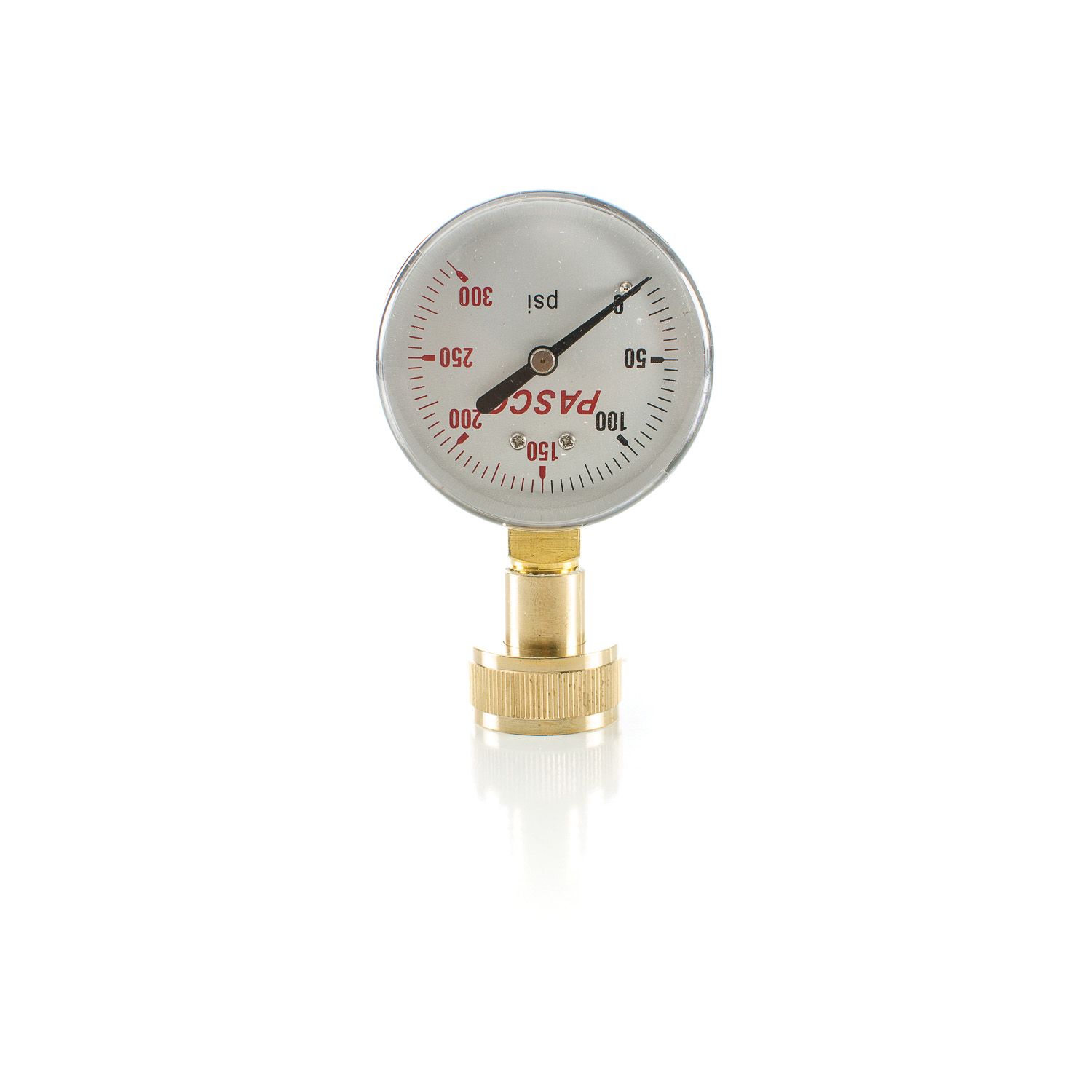 PASCO 1430 Water Test Gauge, 0 to 300 psi, 3/4 in Female Hose Thread Connection, 2-1/2 in Dial