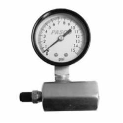 PASCO 1726-10G Air Test Gauge Assembly, 0 to 15 psi, 3/4 in FNPT Connection, 2 in Dial