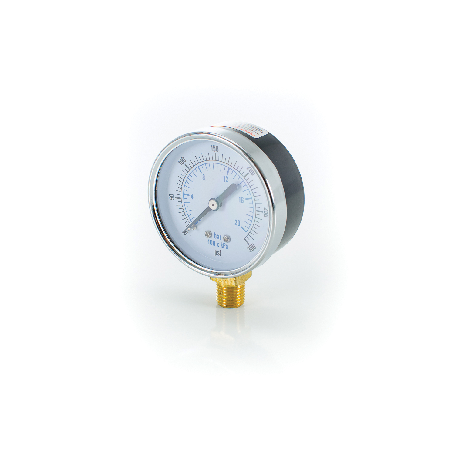 PASCO 1744 Pressure Gauge, 300 psi, 1/4 in MNPT Connection, 2-1/2 in Dial