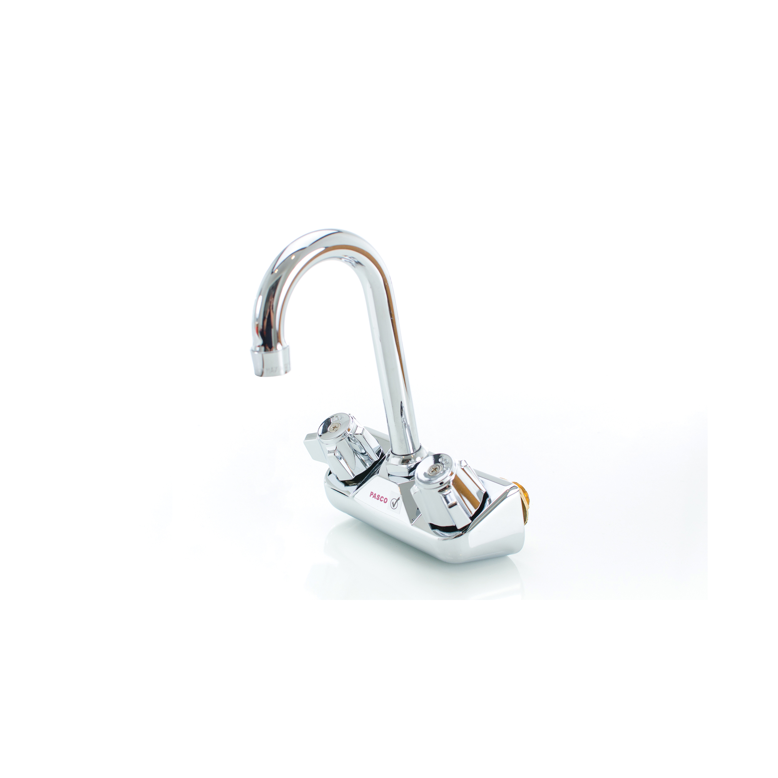 PASCO 33161 Medium-Duty Faucet, Wall Mount, 4 in Center, Polished Chrome