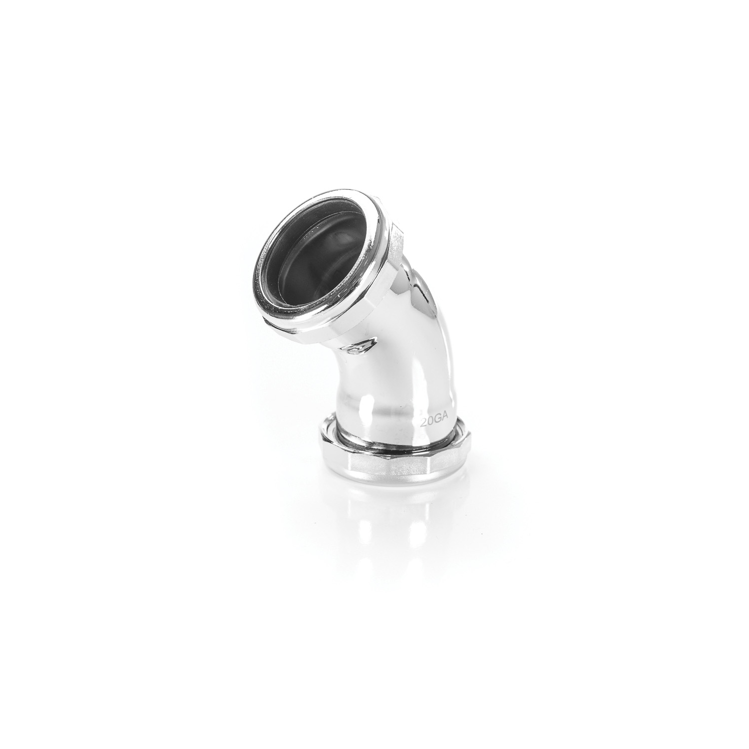 PASCO 34528 Repair Elbow With Chrome Plated Die Cast Nuts, 1-1/2 in Nominal, 45 deg, 20 ga, Polished Chrome