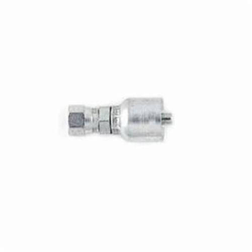 Parker® 10643-12-8 43 Series Crimp Style Straight Hydraulic Hose Fitting, 1/2 in Hose, 1-1/16-12 Connection, 37 deg Female JIC Swivel End Style, 1.52 in Cutoff Allowance, Steel