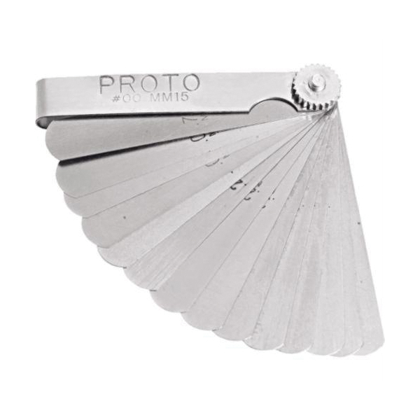 Proto® J000TL Long Blade Feeler Gauge Set, 1/2 x 12 in Blade, 25 Pieces, Steel Holder