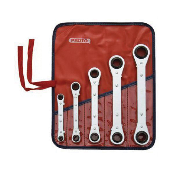 product Proto® J1190B Ratcheting Box Wrench Set, Imperial, 3/8 x 7/16 to 5/8 x 11/16 in Drive, 3 Pieces, Full Polished