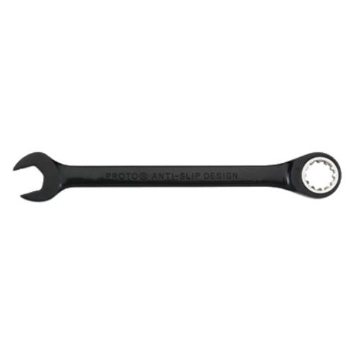 product Proto® J1204EF Short Combination Wrench, Imperial, 1/8 in Wrench, 6 Points, 15 deg Offset, 2-49/64 in OAL, Alloy Steel, Satin, ASME B107.100