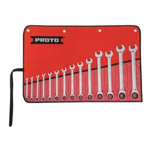 product GEARWRENCH® 9543 Regular Length Reversible Combination Ratcheting Wrench Set, 8 Pieces, 8 to 19 mm, Polished Chrome