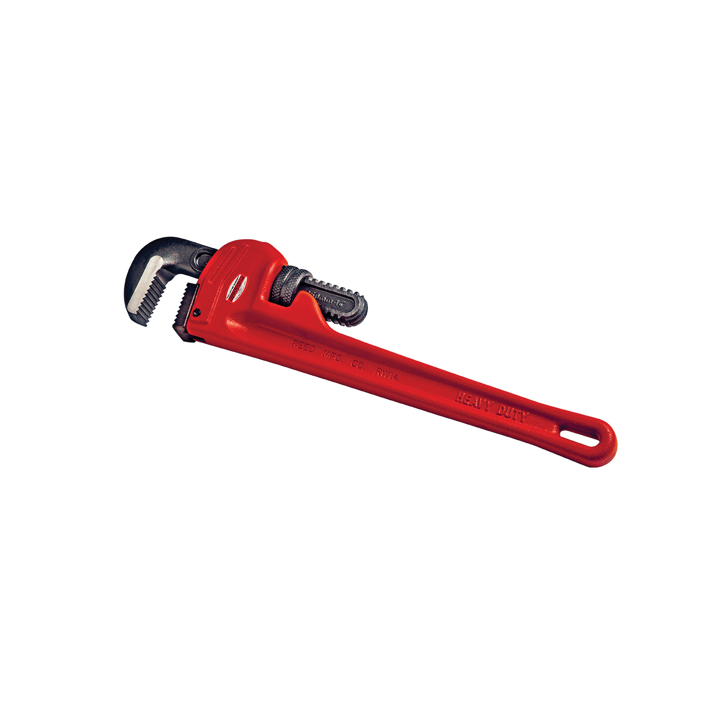 Reed 02140 Heavy Duty Straight Pipe Wrench, 1/8 to 2 in Pipe, 12 in OAL, Heel Jaw, Ductile Iron Handle