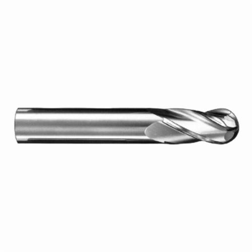 Titanium Nitride Coating 3/8 Cutting Length 7/64 Cutting Diameter SGS 39314 3B 2 Flute Ball End General Purpose End Mill 1/8 Shank Diameter 1-1/2 Length