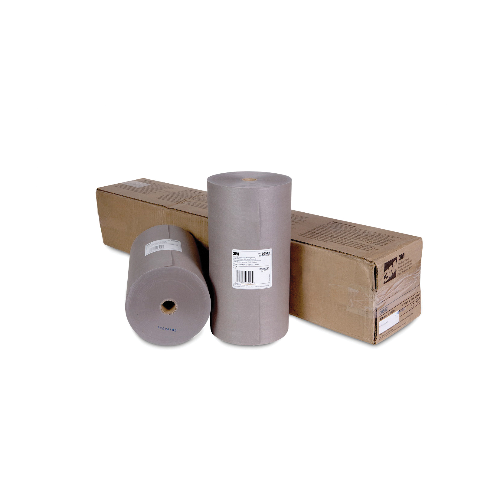 Scotch® 021200-06506 Masking Paper, 1000 ft Roll L x 6 in W x 2.8 mil THK, Paper, Steel Gray