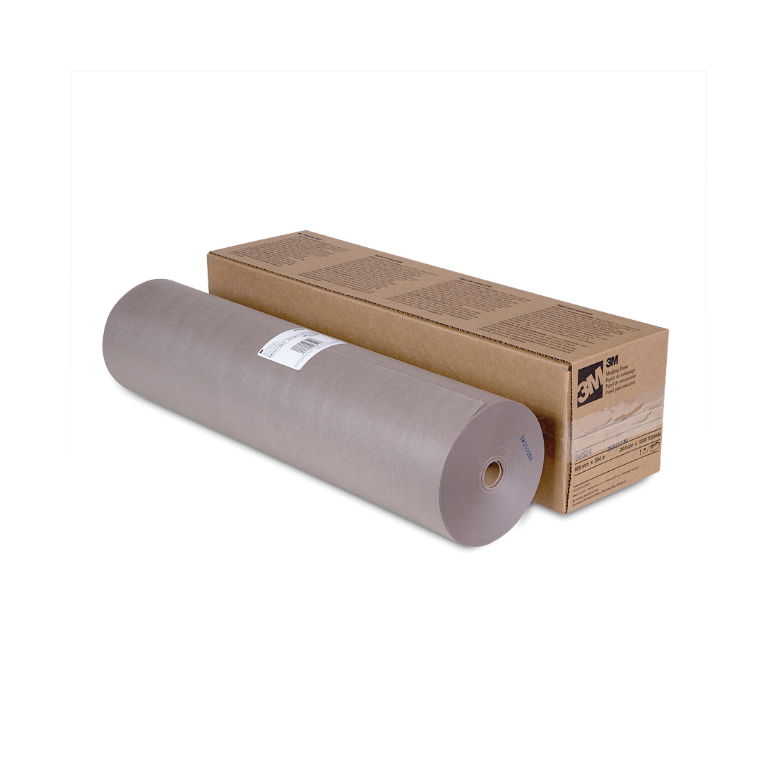 Scotch® 021200-06518 Masking Paper, 1000 ft Roll L x 18 in W x 2.8 mil THK, Paper, Steel Gray