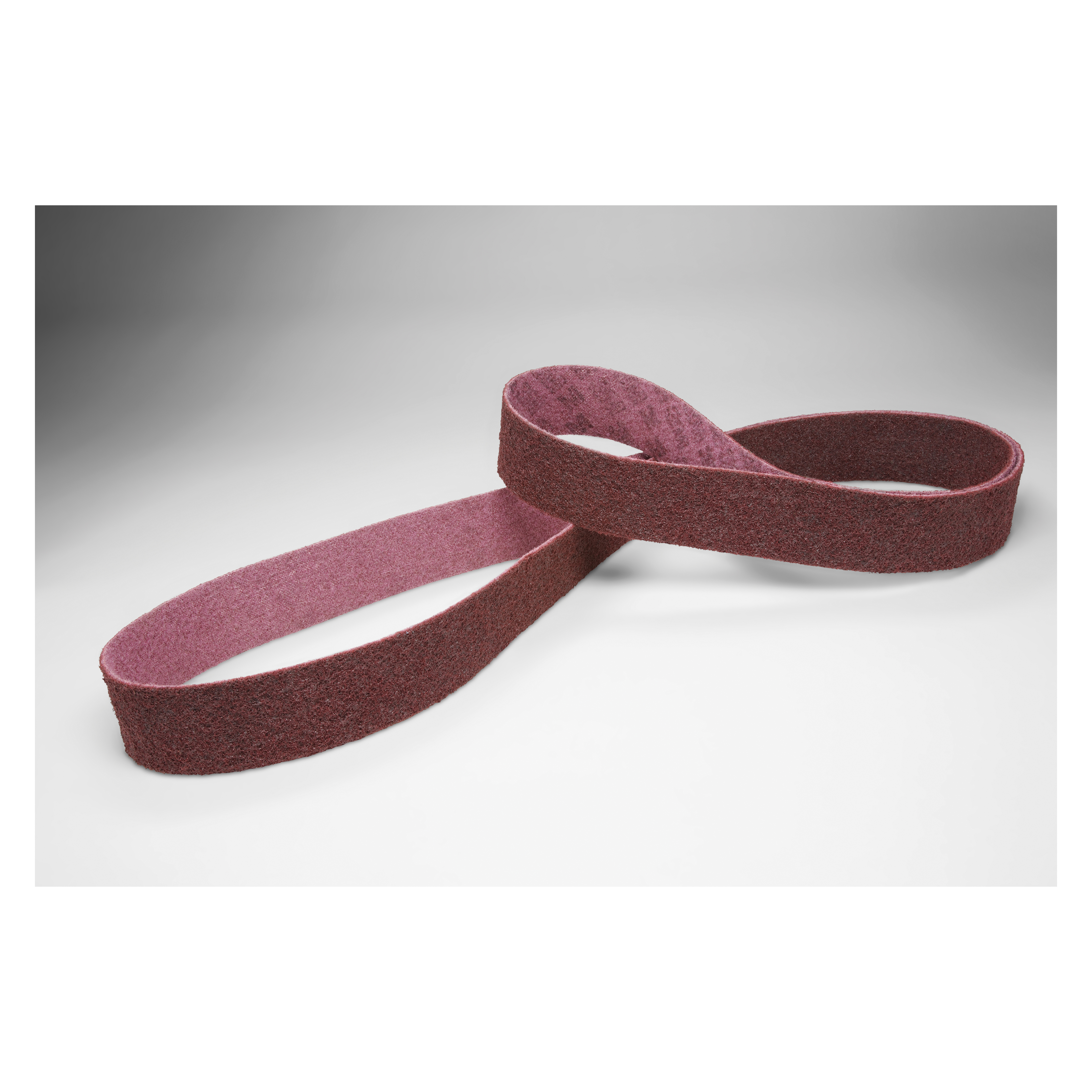 product Scotch-Brite™ 7000120768 Narrow Surface Conditioning Non-Woven Abrasive Belt, 4 in W Belt x 132 in L, Medium Grade, Aluminum Oxide Abrasive, Maroon