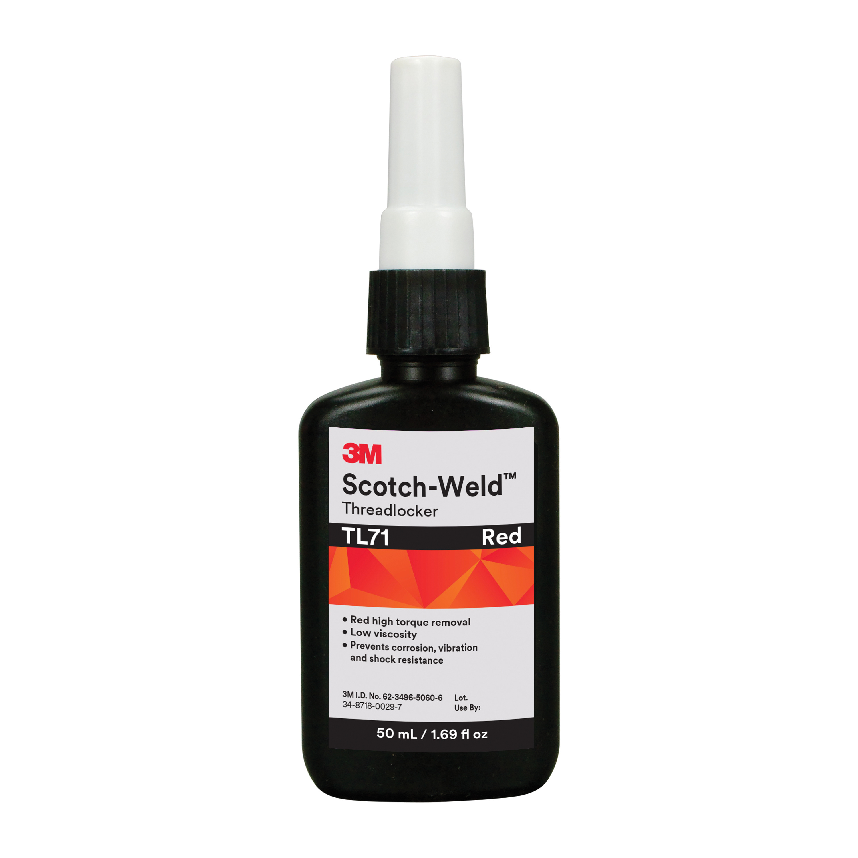 Scotch-Weld™ 048011-62612 Anaerobic Adhesive High Strength Threadlocker, 10 mL Bottle, Thixotropic Liquid Form, Red