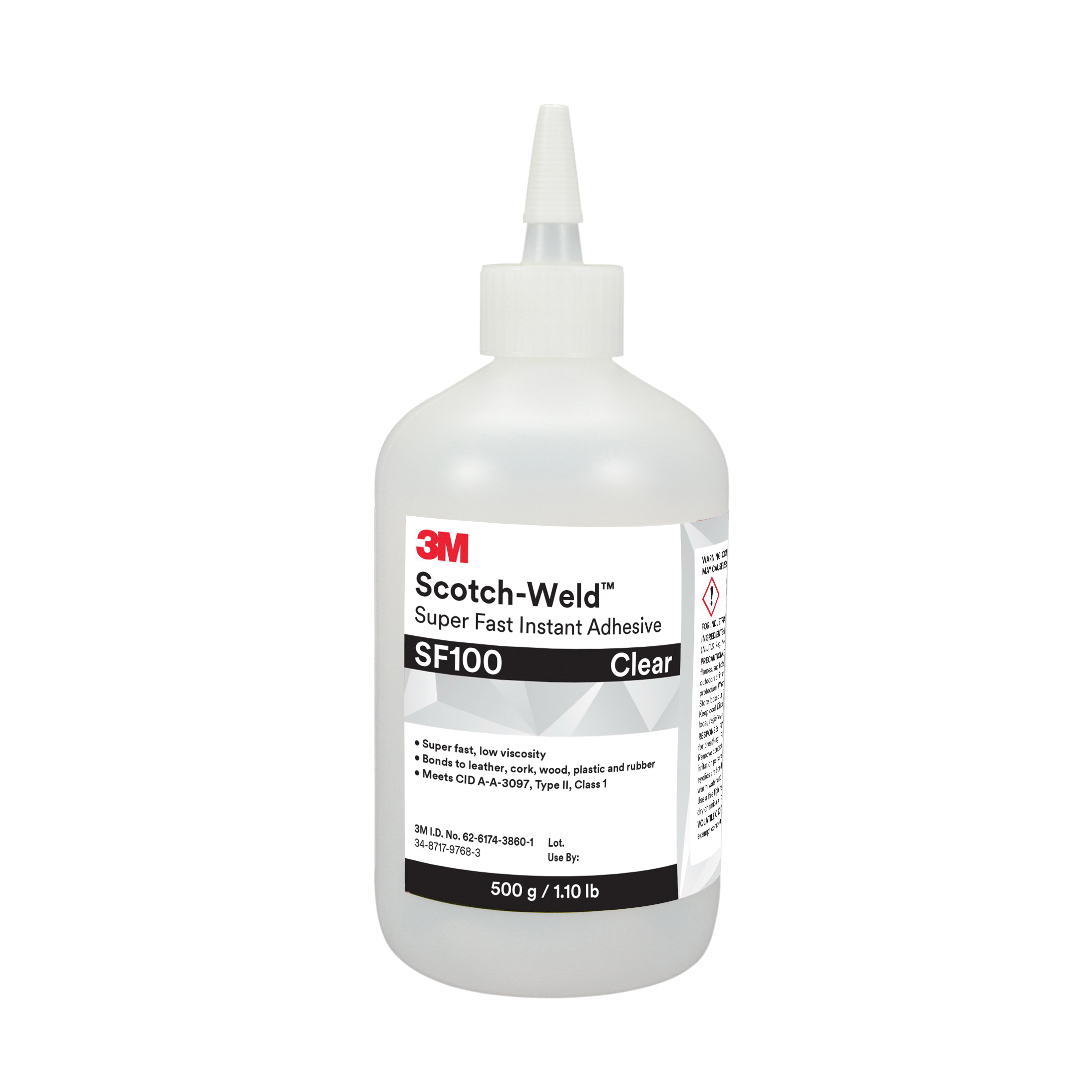 Scotch-Weld™ 021200-82334 Instant Adhesive, 1 fl-oz Bottle, Clear, 24 hr Curing