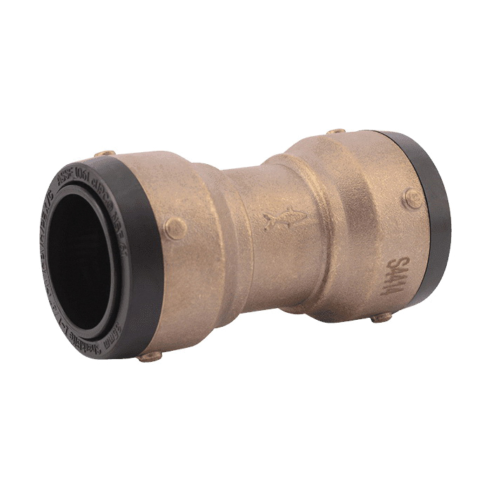 Sharkbite® UXL0135 Large Diameter Coupling, 1-1/4 in Nominal, Push-to-Connect End Style, DZR Brass, Domestic