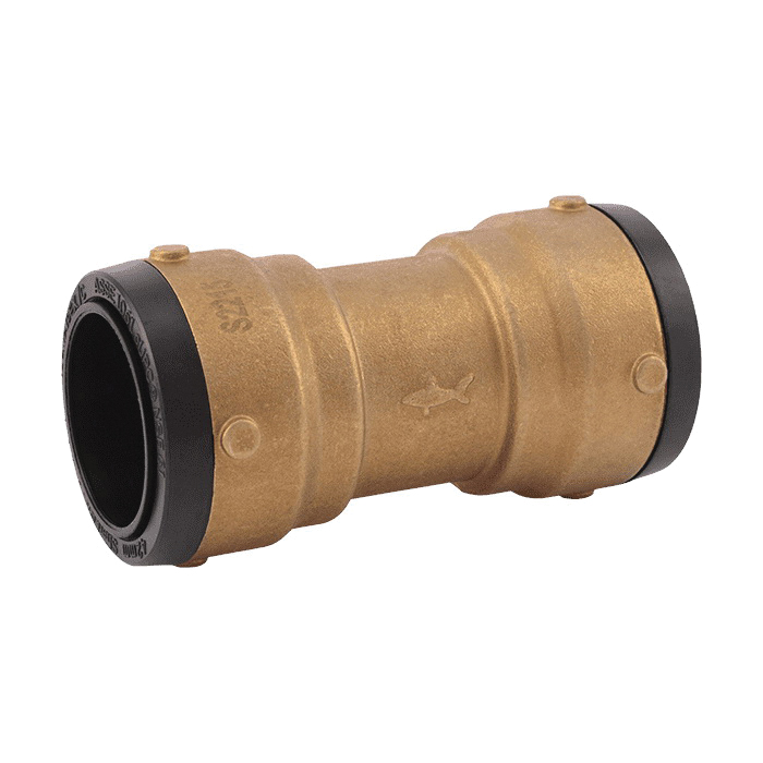 Sharkbite® UXL0141 Large Diameter Coupling, 1-1/2 in Nominal, Push-to-Connect End Style, DZR Brass, Domestic