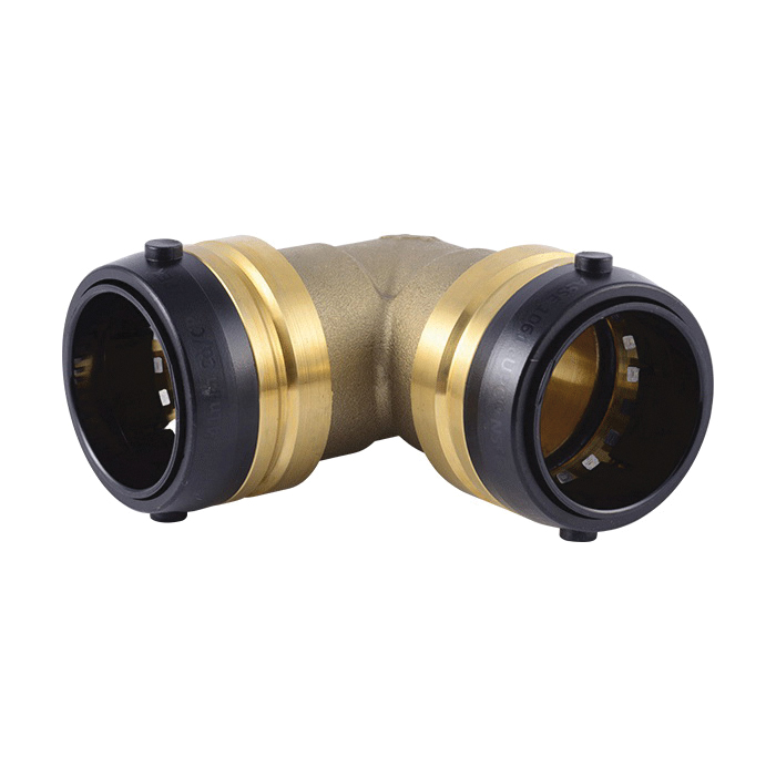 Sharkbite® UXL0241 Large Diameter Elbow, 1-1/2 in Nominal, Push-to-Connect End Style, DZR Brass, Domestic