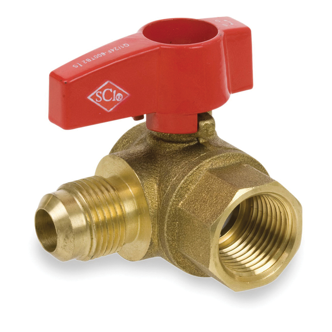 Smith-Cooper® 0190235GE 235 2-Piece Gas Ball Valve, 1/2 x 3/8 in, FNPT x Flare, Brass Body, NBR Softgoods