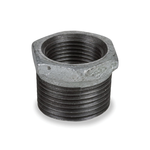 Smith-Cooper® 34HB1003001C Hex Head Bushing, 3/8 x 1/8 in Nominal, Thread End Style, 150 lb, Malleable Iron, Galvanized