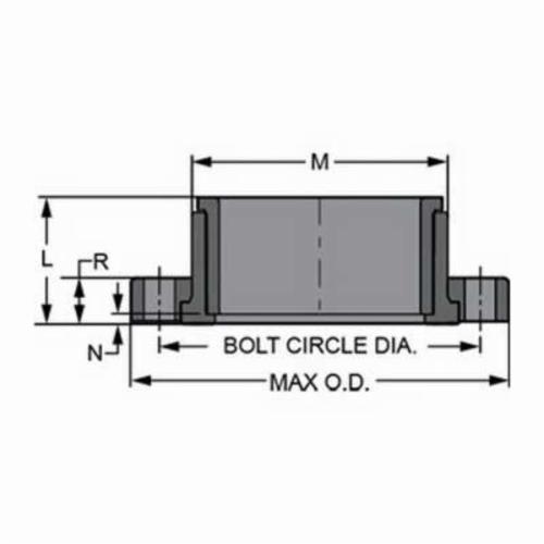 Spears® 854-015 2-Piece Van Stone Molded Flange With PVC Ring, 1-1/2 in Nominal, PVC, Socket Connection, 150 lb, 5 in OD, Domestic