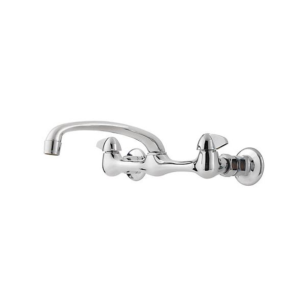Pfister® G127-1000 Pfirst Series™ Professional Grade Kitchen Faucet, 1.8 gpm Flow Rate, 6-3/4 to 9-1/8 in Center, Swivel Spout, Polished Chrome, 2 Handles