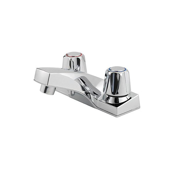 Pfister® LG143-6000 Pfirst Series™ Centerset Lavatory Faucet, Polished Chrome, 2 Handles, 1.2 gpm Flow Rate