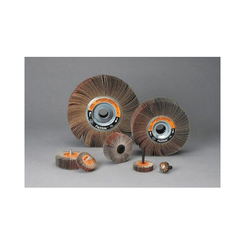 Standard Abrasives™ 051115-42496 611425 Flexible Small Coated Flap Wheel, 1 in Dia Wheel, 1 in W Face, 1/4 in Dia Shank, 60 Grit, Medium Grade, Aluminum Oxide Abrasive