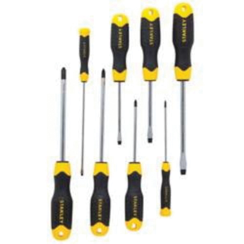 Stanley® 62-541 Nut Driver Set, 3/16 to 1/2 in, 6 Pieces, 8 in OAL, Rubber/Vinyl Grip Handle, Acetate/Steel/Vinyl, Nickel Plated, ANSI/ASME Specified