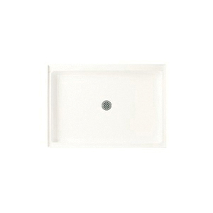 Swan® FF03448MD.010 Single Threshold Shower Floor With Fit-Flo™ Drain, White, Center Drain, 48 in W x 34 in D, Domestic