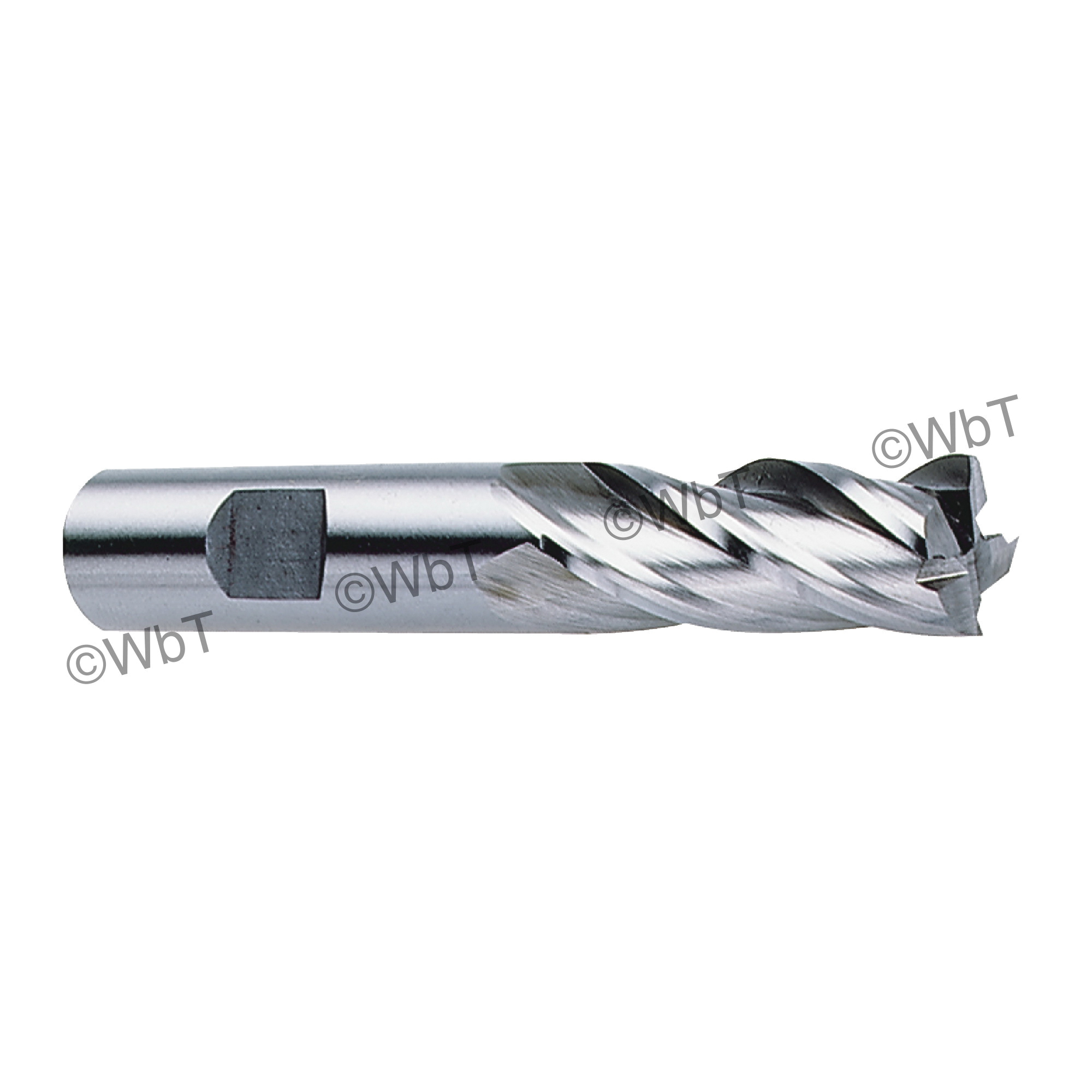 TTC 08-005-750 D2 General Purpose Non-Center Cutting Single Square End Mill, 2 in Dia Cutter, 2 in Length of Cut, 6 Flutes, 3/4 in Dia Shank, 4-1/2 in OAL, Bright