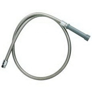 T & S B-0060-H Flexible Hose With Gray Handle, 3/4-14 UN Female Inlet/Outlet, 60 in Stainless Steel Spray Hose