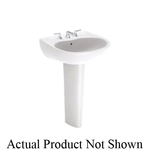 Toto® LPT241G#01 Lavatory With Rear Overflow, Supreme®, Oval Shape, 22-7/8 in W x 19-5/8 in D, Pedestal Mount, Vitreous China, Cotton, Import