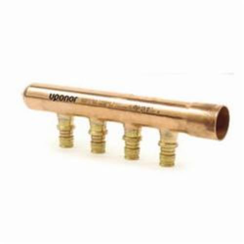 Uponor ProPEX® LF2811050 L Branch Manifold, 6 1/2 in Outlets 1 in Inlets, Brass/Copper