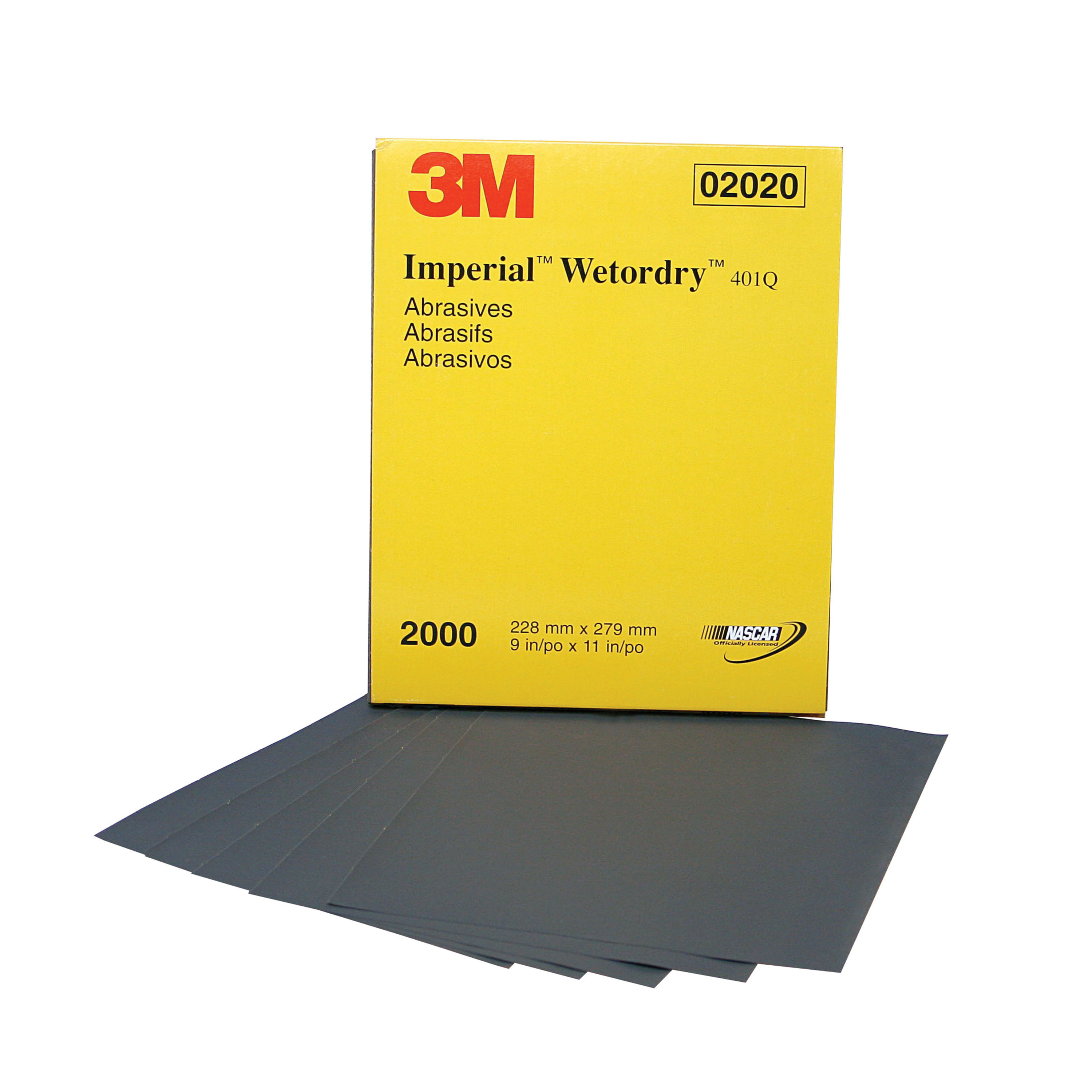 Wetordry™ Imperial™ 051131-02019 Coated Sanding Sheet, 11 in L x 9 in W, P2500 Grit, Fine Grade, Silicon Carbide Abrasive, Paper Backing