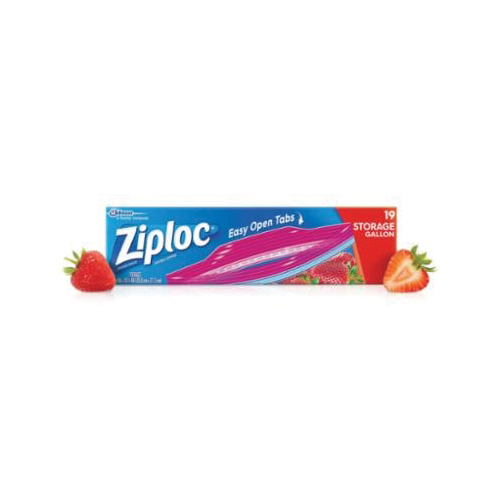 Ziploc® 94601 Reclosable Storage Bag, 7 in W x 1.75 mil THK, Zipper Seal Closure, Plastic