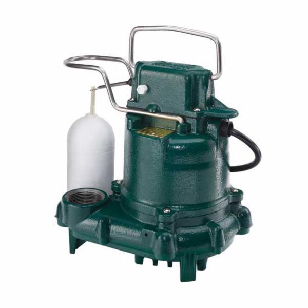 Zoeller® 53-0016 Mighty-Mate 50 Single Phase Single Seal Automatic Submersible Pump, 43 gpm Flow Rate, 1-1/2 in NPT Outlet, 3/10 hp, Cast Iron