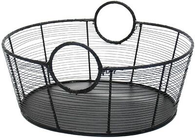 Achla Designs WI09 Large Harvest Basket, Black - 1