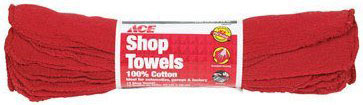 ACE K-1025147 Shop Towel, Cotton, Red - 1