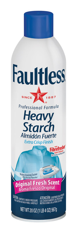 Faultless 20722 Heavy Starch, 20 oz, Aerosol, Pleasant, Clear/Hazy - 1