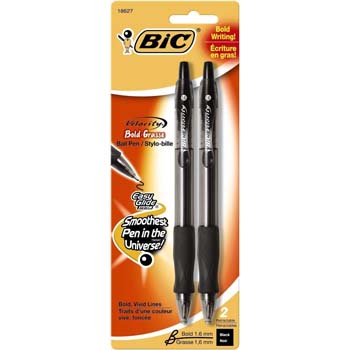 BIC Velocity VLGBP21BK Ballpoint Pen, 1.6 mm Tip, Bold Tip, Black Ink - 1
